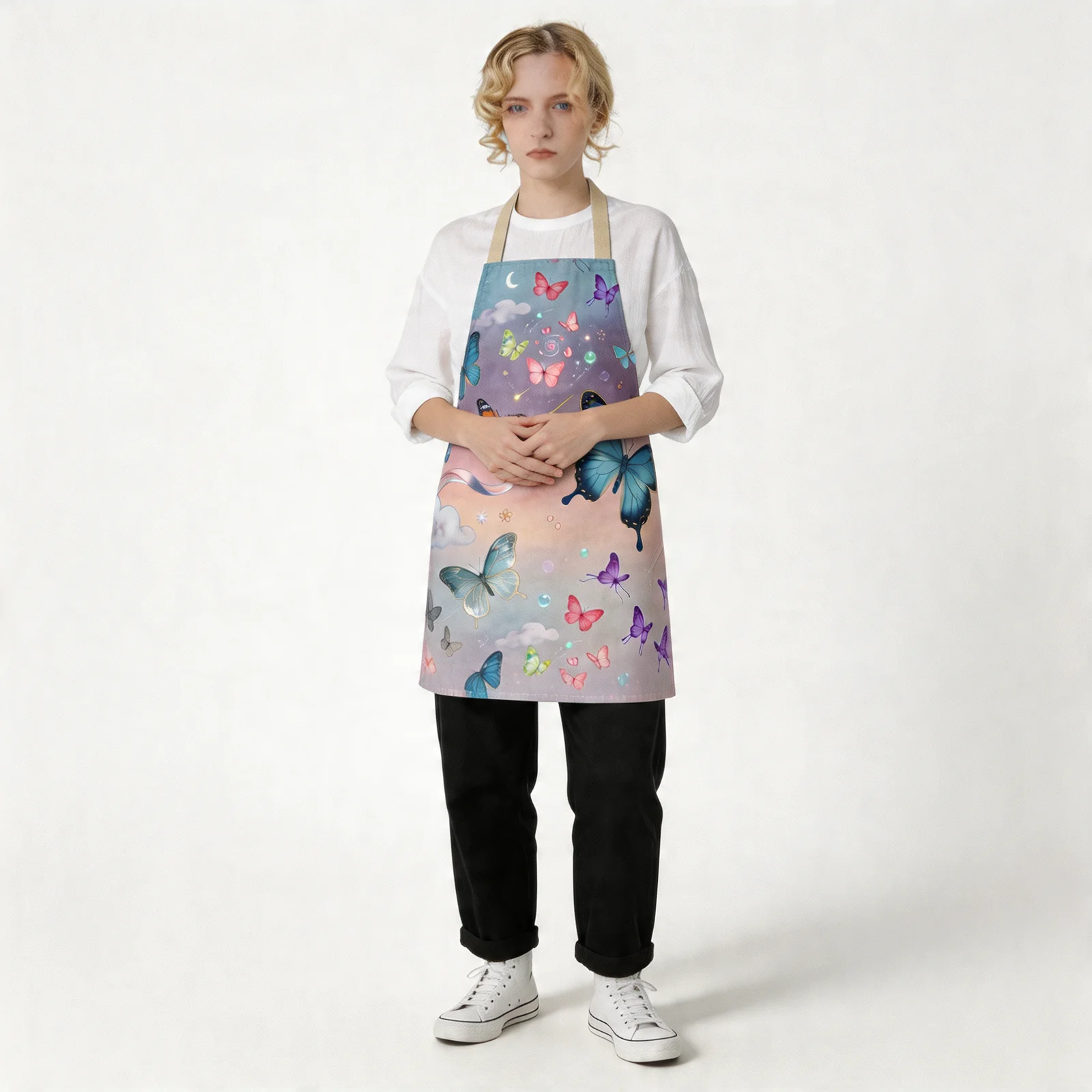 Mistlight Butterfly Dream All-Over Print Apron — worn by model