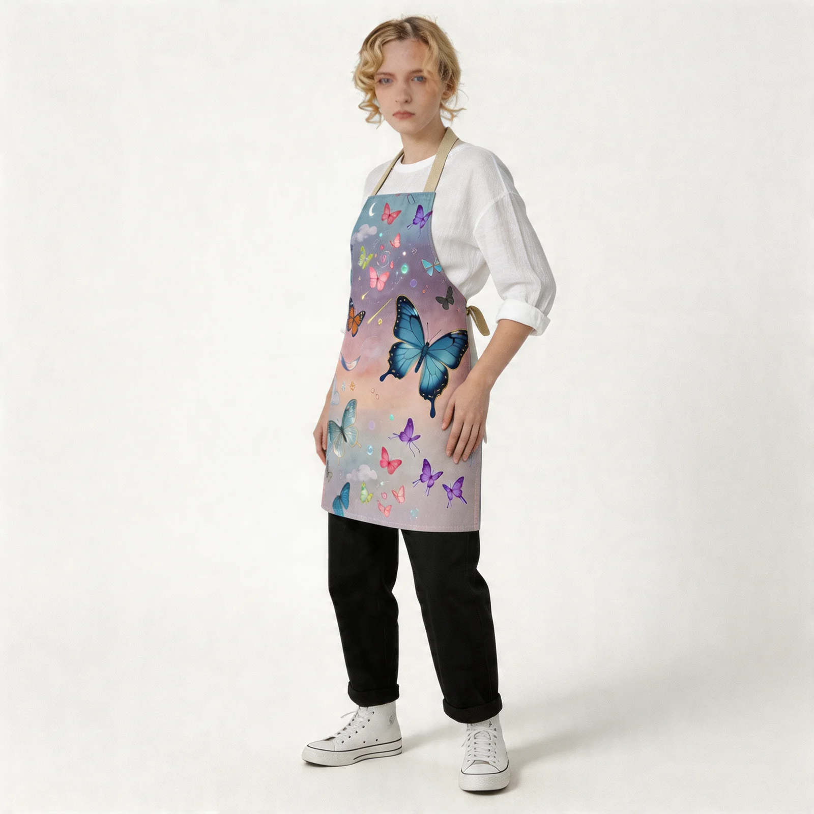 Mistlight Butterfly Dream All-Over Print Apron — worn by model