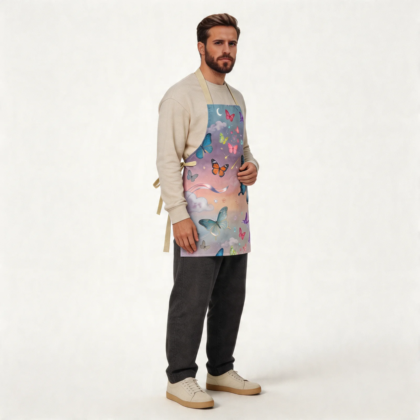 Mistlight Butterfly Dream All-Over Print Apron — worn by model