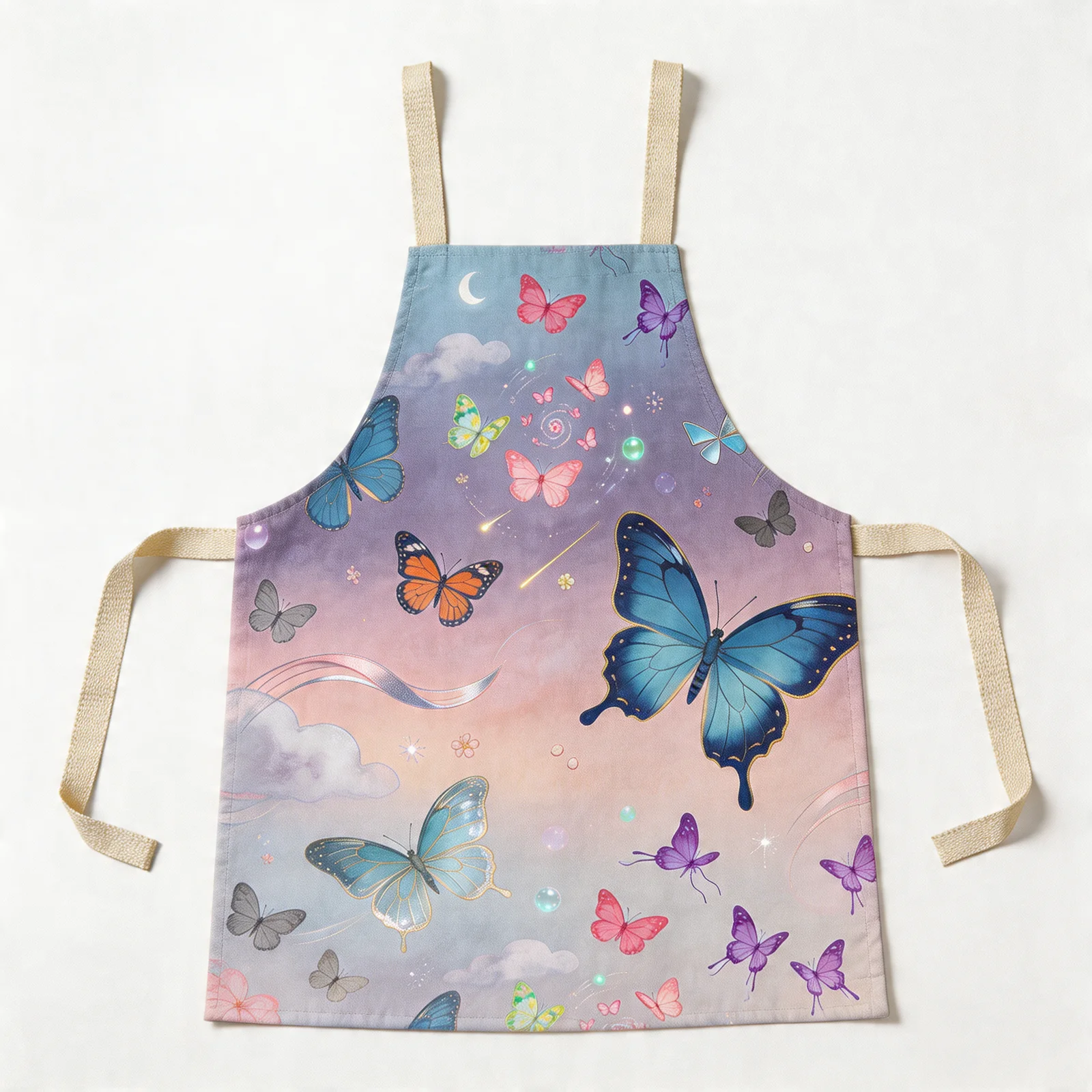Mistlight Butterfly Dream All-Over Print Apron — flat lay