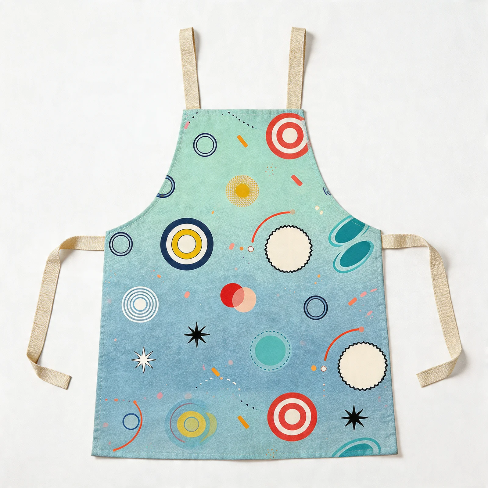 Retro Polka-Dot Playground All-Over Print Apron — flat lay