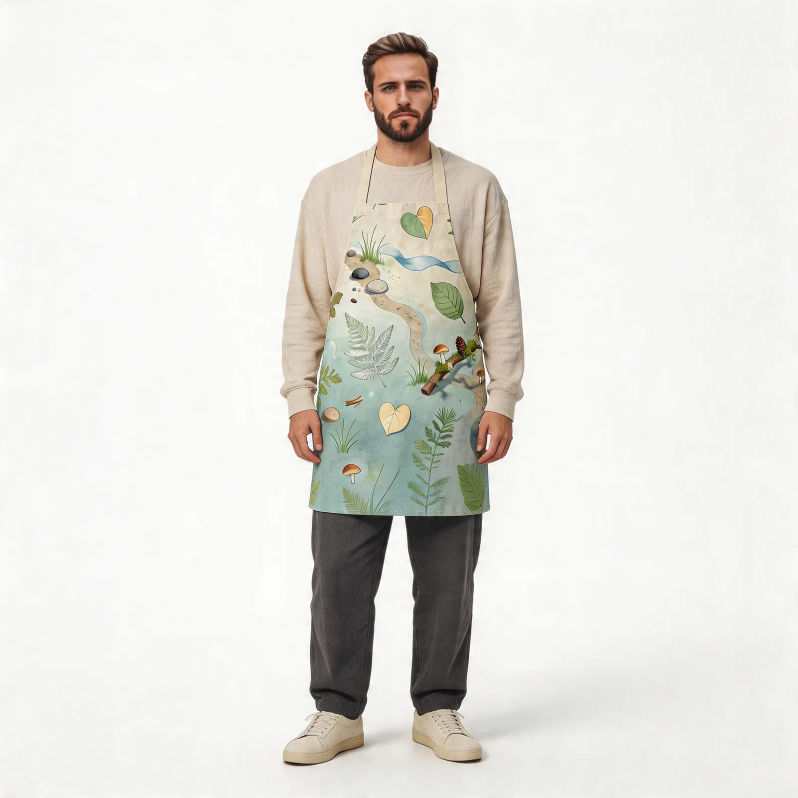 Morning Mist Forest Bath All-Over Print Apron — worn by model