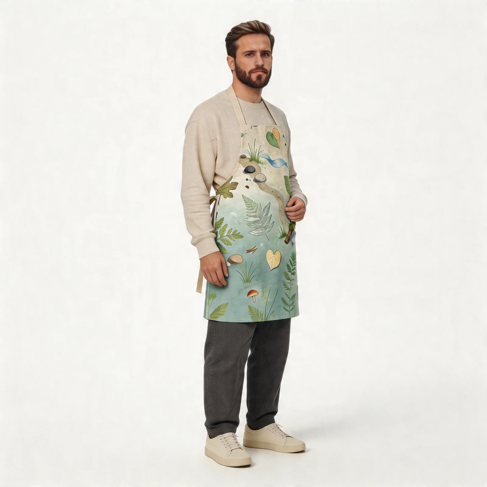 Morning Mist Forest Bath All-Over Print Apron — worn by model
