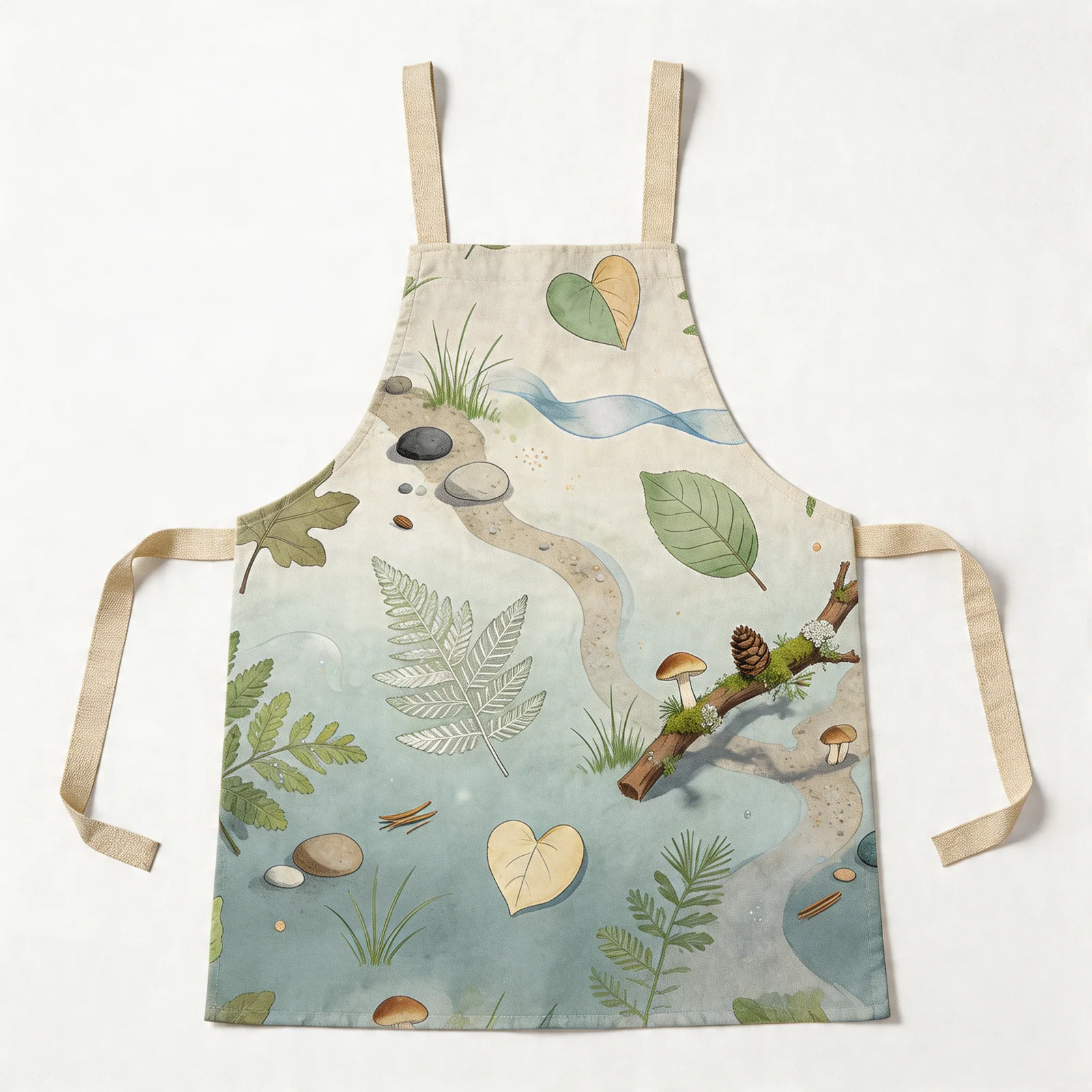 Morning Mist Forest Bath All-Over Print Apron — flat lay