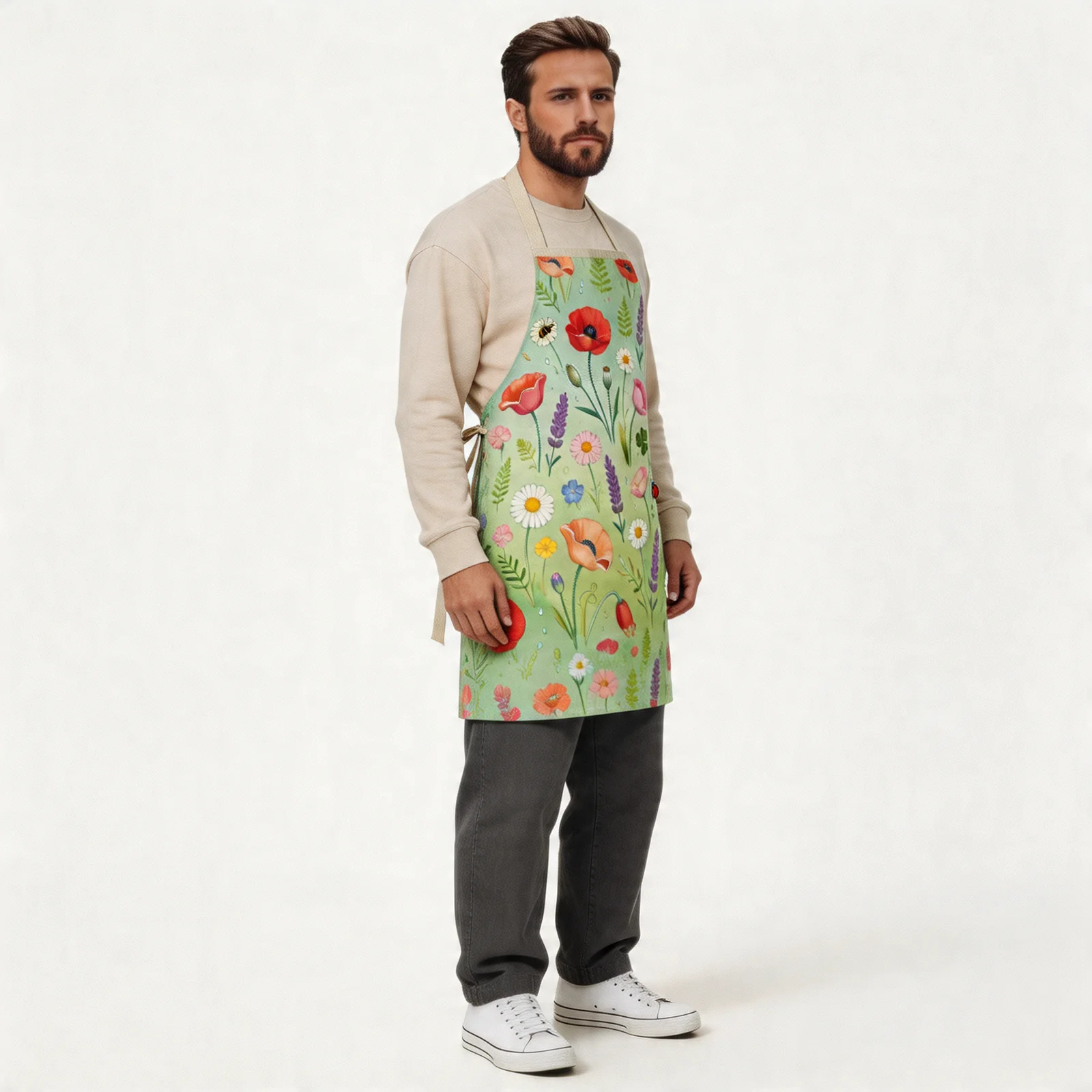Wildflower Meadow Bloom All-Over Print Apron — worn by model
