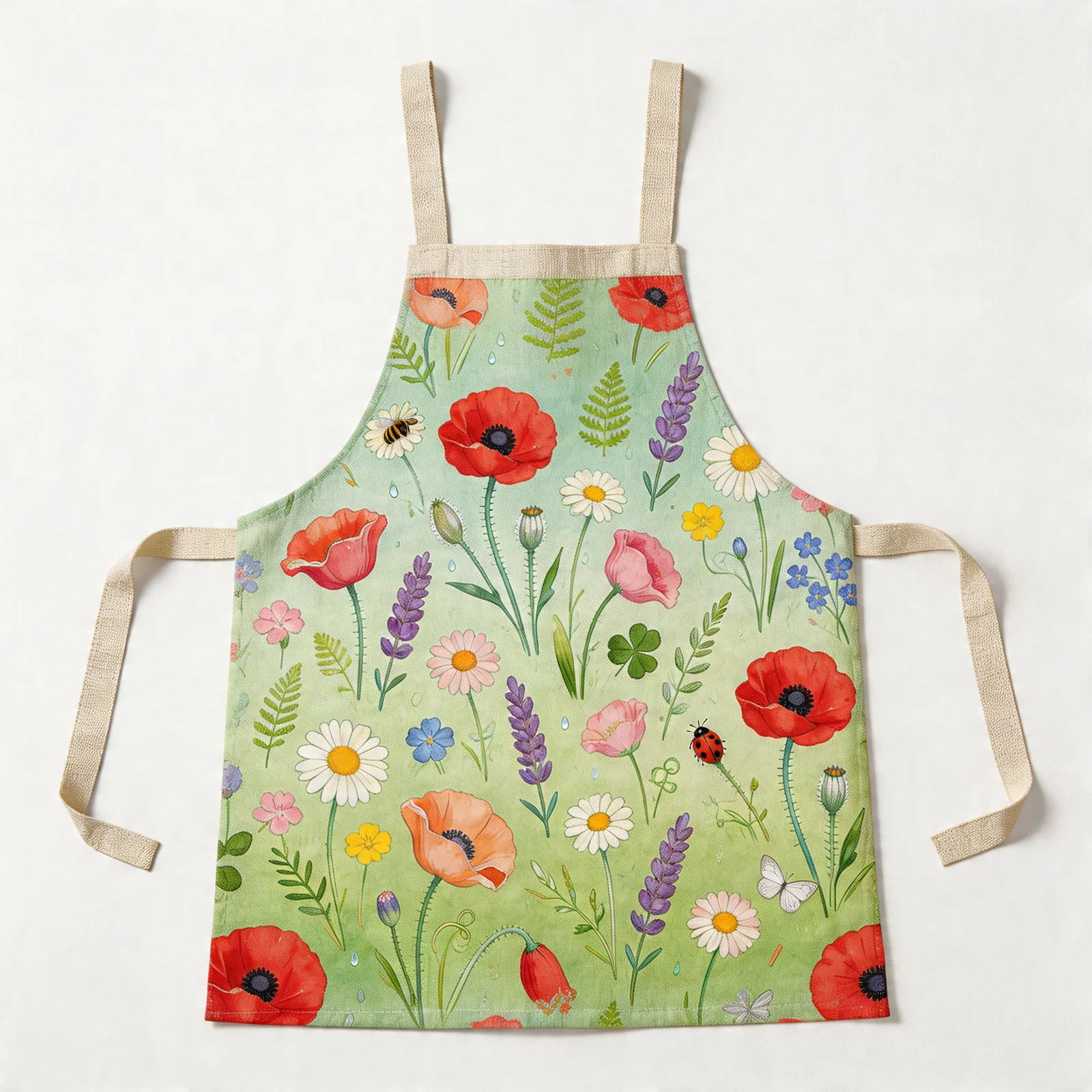 Wildflower Meadow Bloom All-Over Print Apron — flat lay