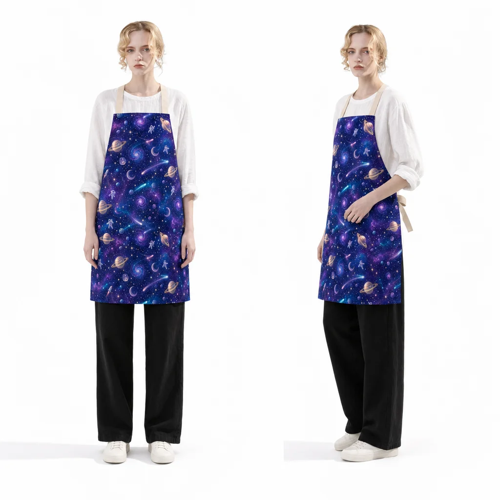 Cosmic Garden All-Over Print Apron - worn by model
