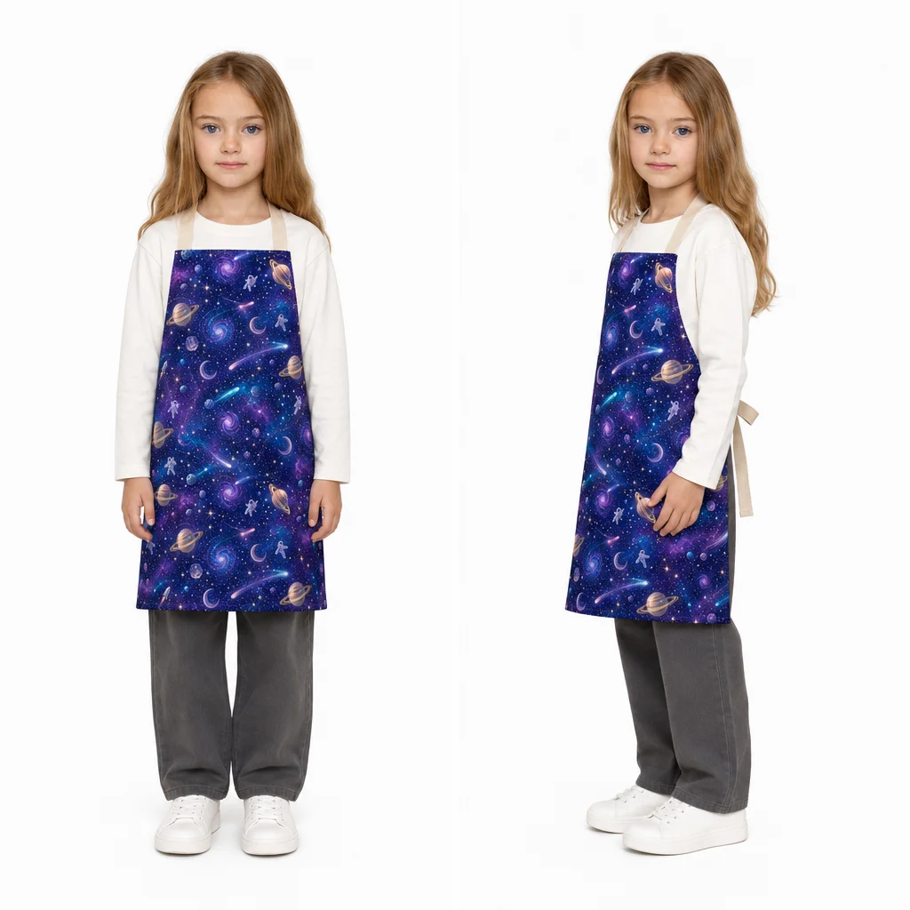 Cosmic Garden All-Over Print Apron - worn by model