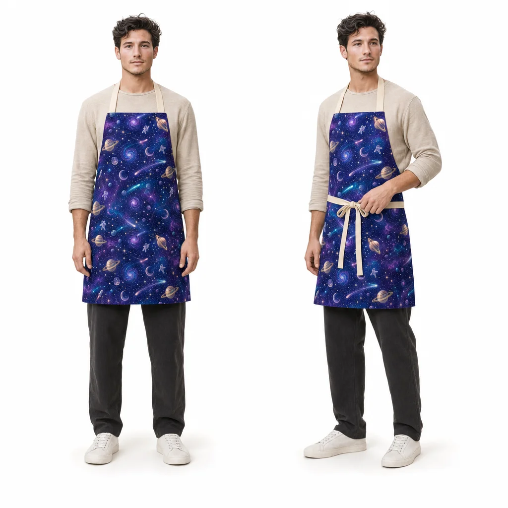 Cosmic Garden All-Over Print Apron - worn by model