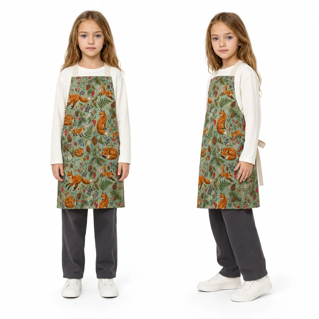 Forest Fox All-Over Print Apron - worn by model