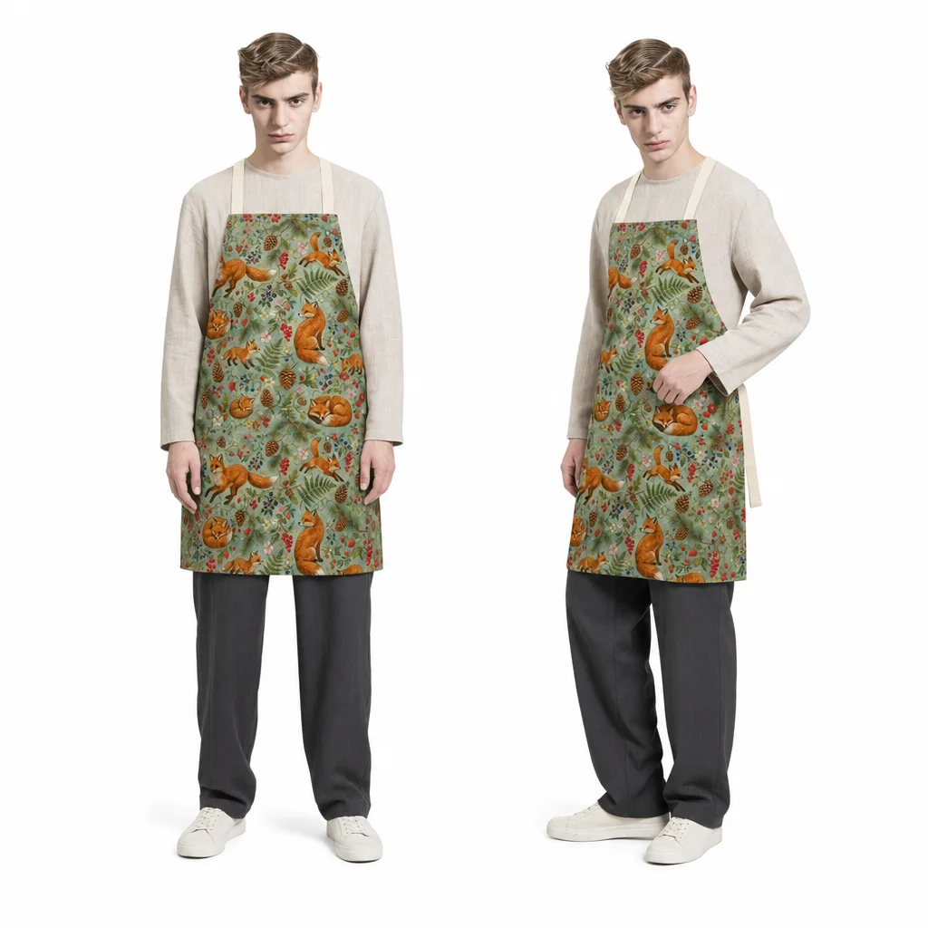 Forest Fox All-Over Print Apron - worn by model