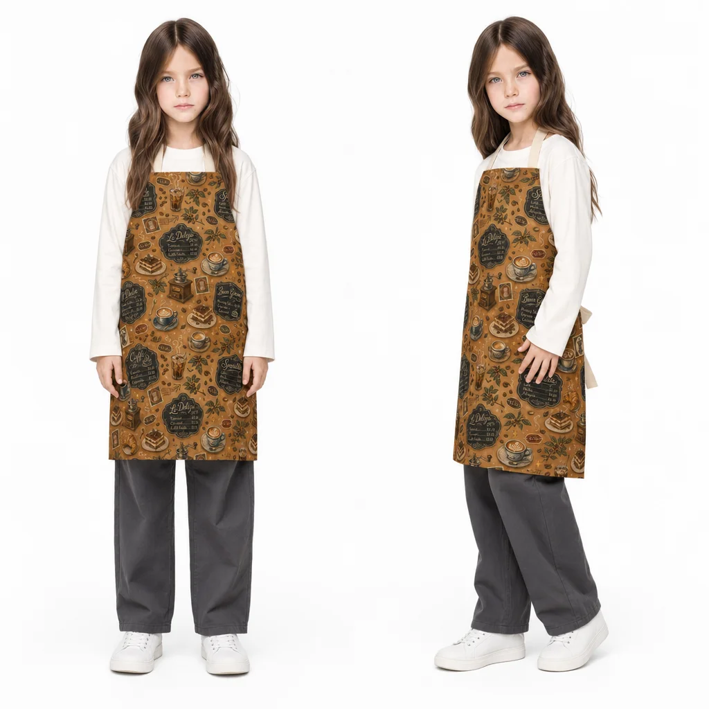 Vintage Cafe Menu All-Over Print Apron - worn by model
