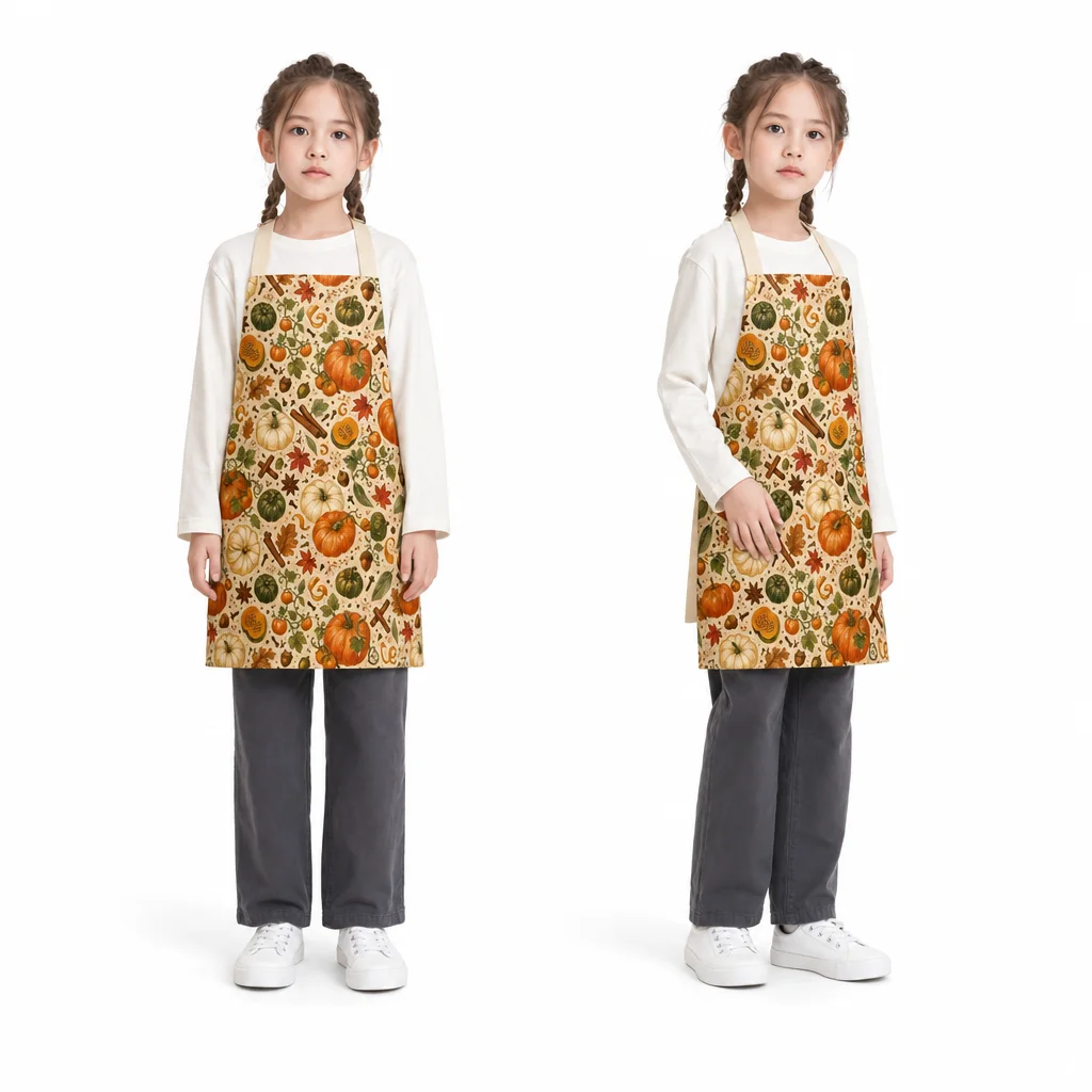 Autumn Pumpkin Spice All-Over Print Apron - worn by model