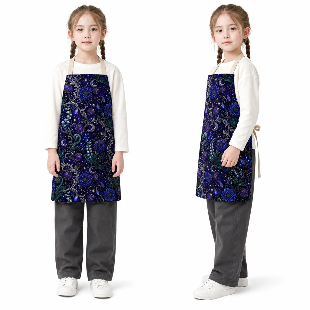Midnight Moon Garden All-Over Print Apron - worn by model