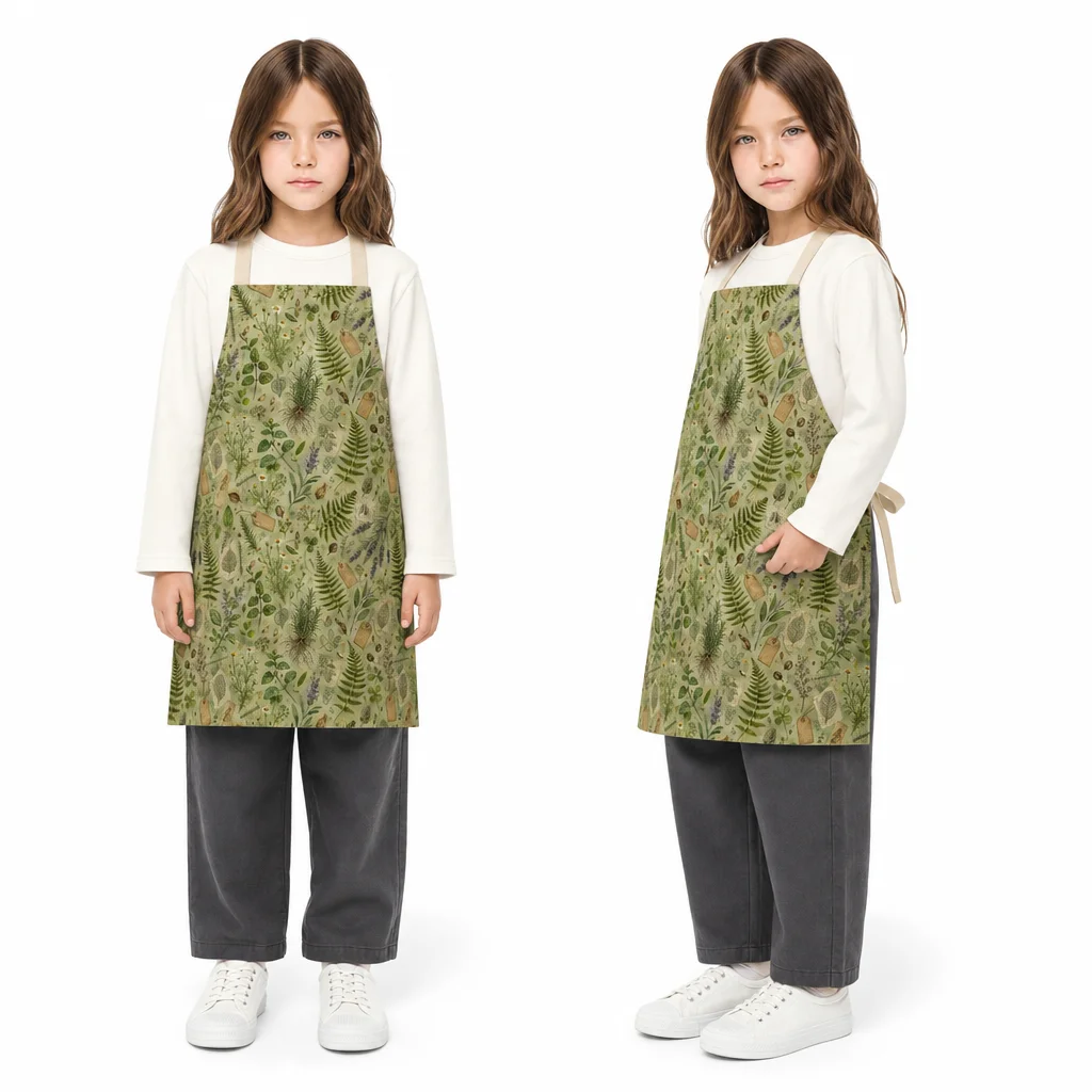 Herbal Specimen All-Over Print Apron - worn by model