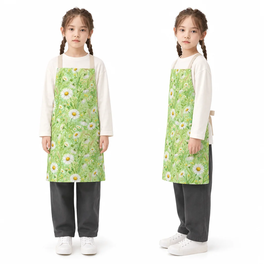 Morning Dew Daisy Meadow All-Over Print Apron - worn by model