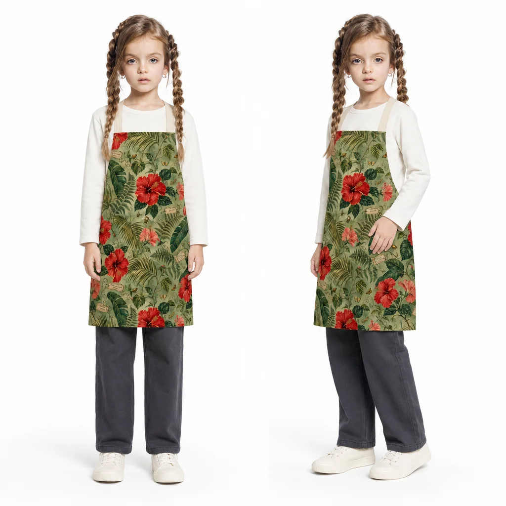 Tropical Hibiscus All-Over Print Apron - worn by model