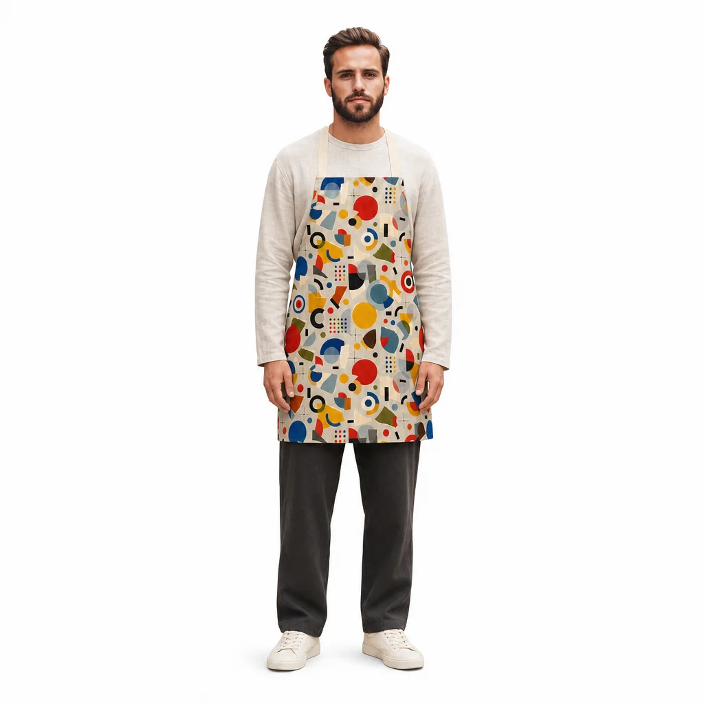 Bauhaus Circles All-Over Print Apron - worn by model