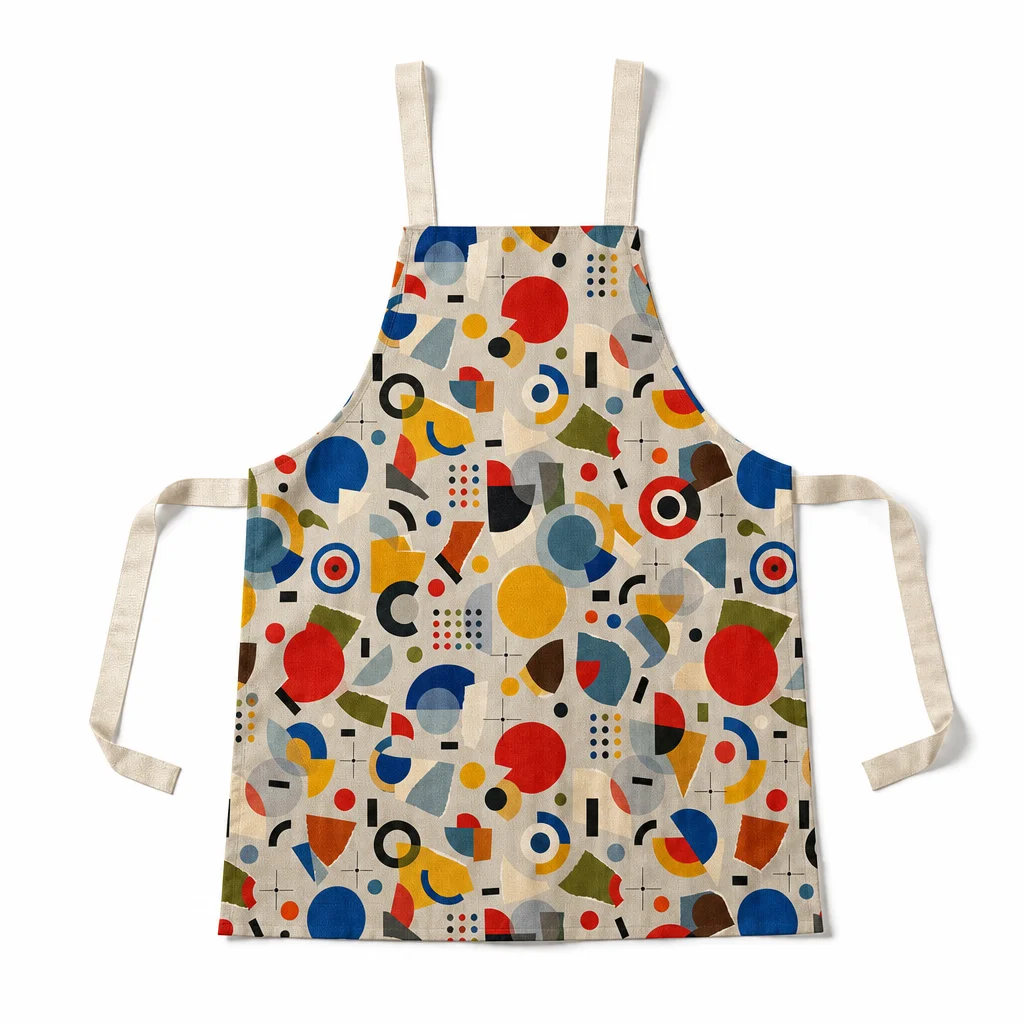 Bauhaus Circles All-Over Print Apron - flat lay
