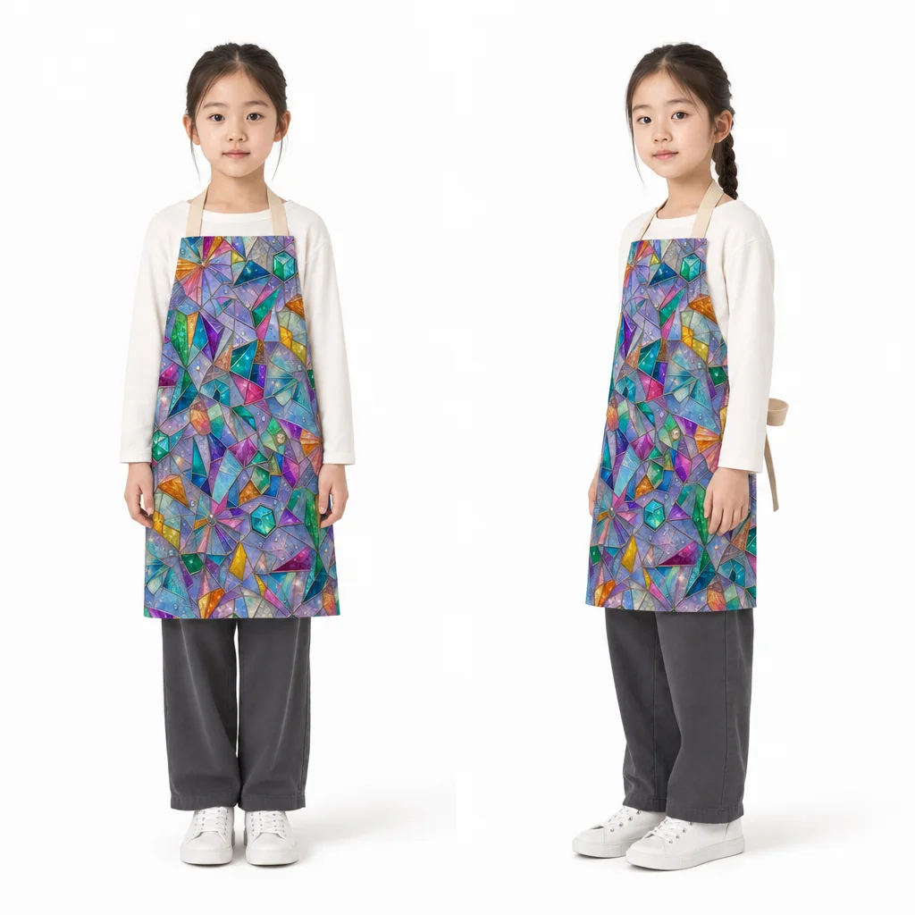 Stained Glass Geometry All-Over Print Apron - worn by model