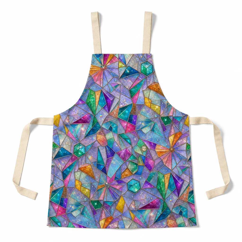 Stained Glass Geometry All-Over Print Apron - flat lay