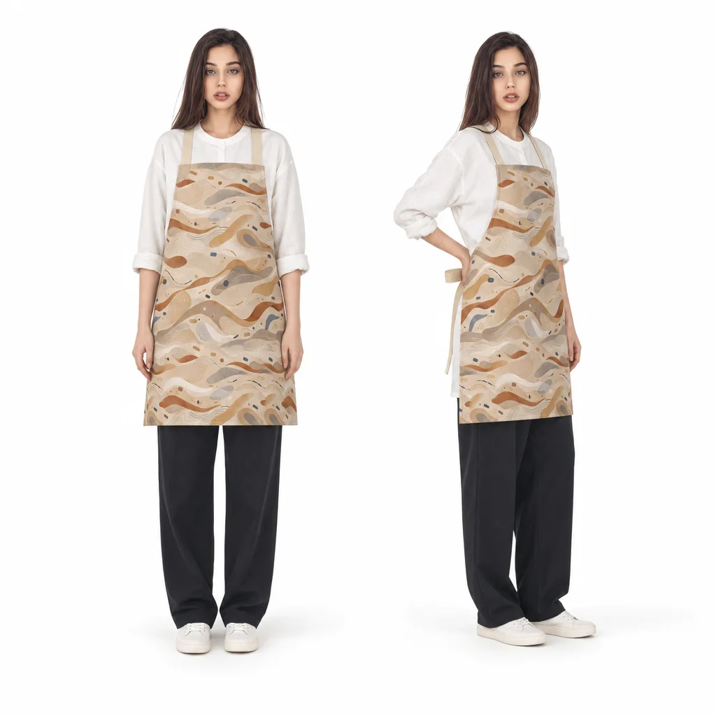 Dune Flow Abstract All-Over Print Apron - worn by model