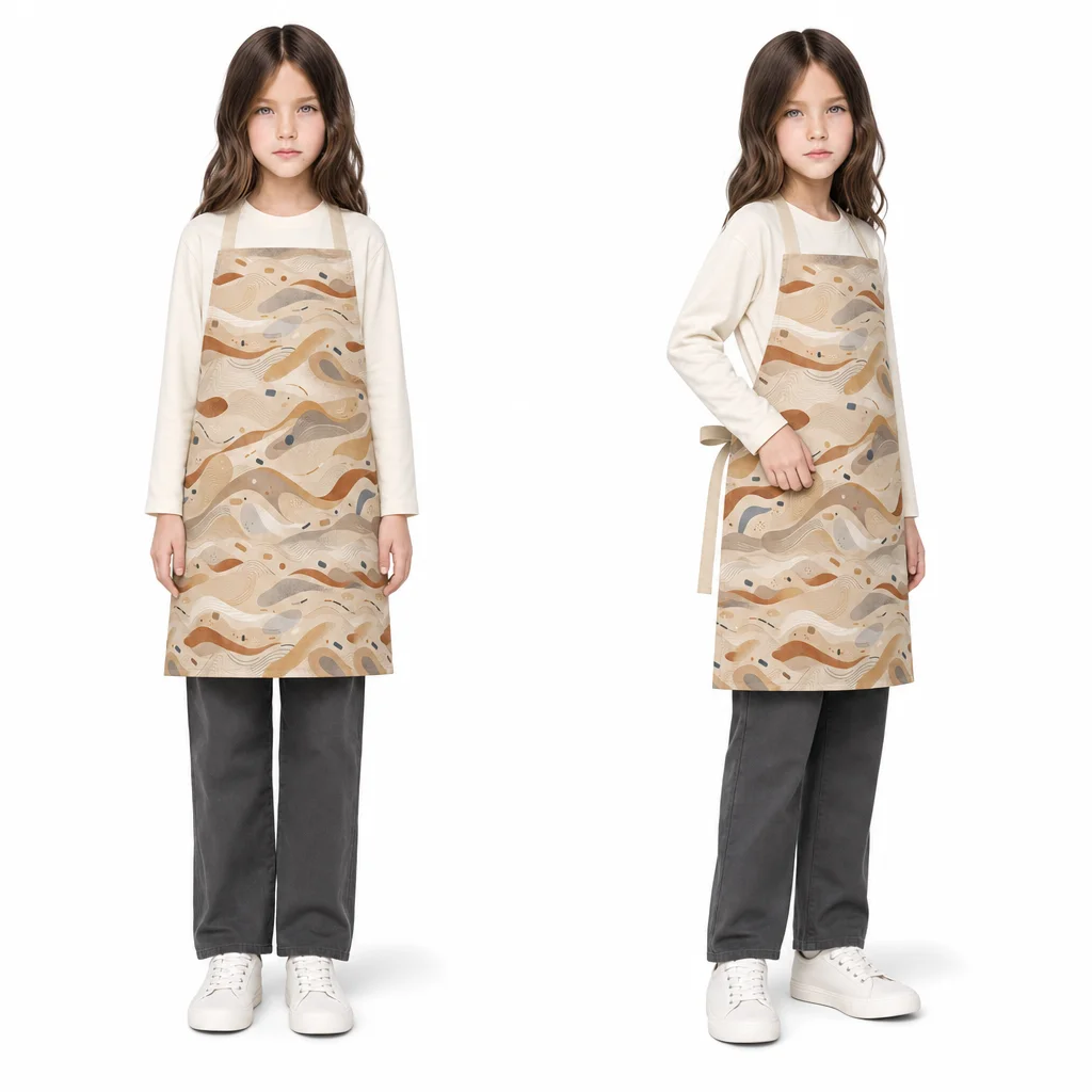 Dune Flow Abstract All-Over Print Apron - worn by model