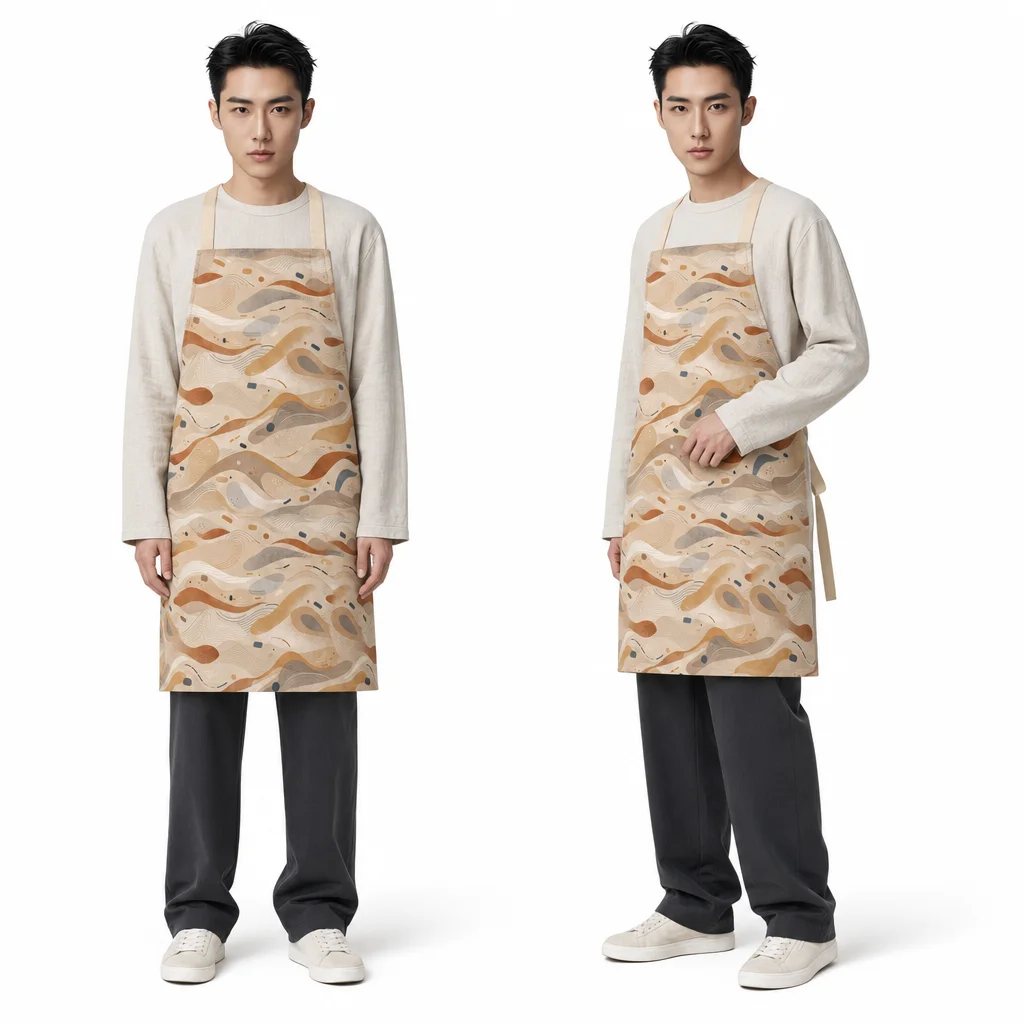 Dune Flow Abstract All-Over Print Apron - worn by model