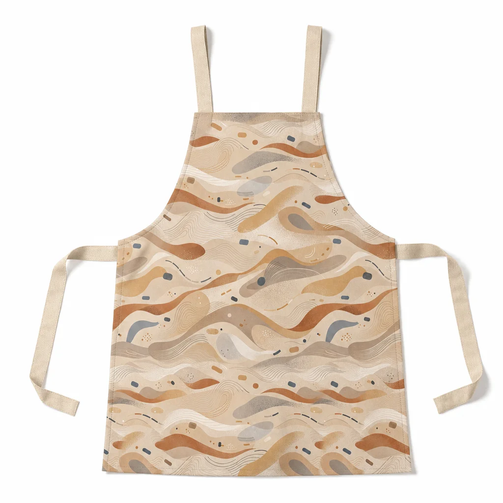 Dune Flow Abstract All-Over Print Apron - flat lay
