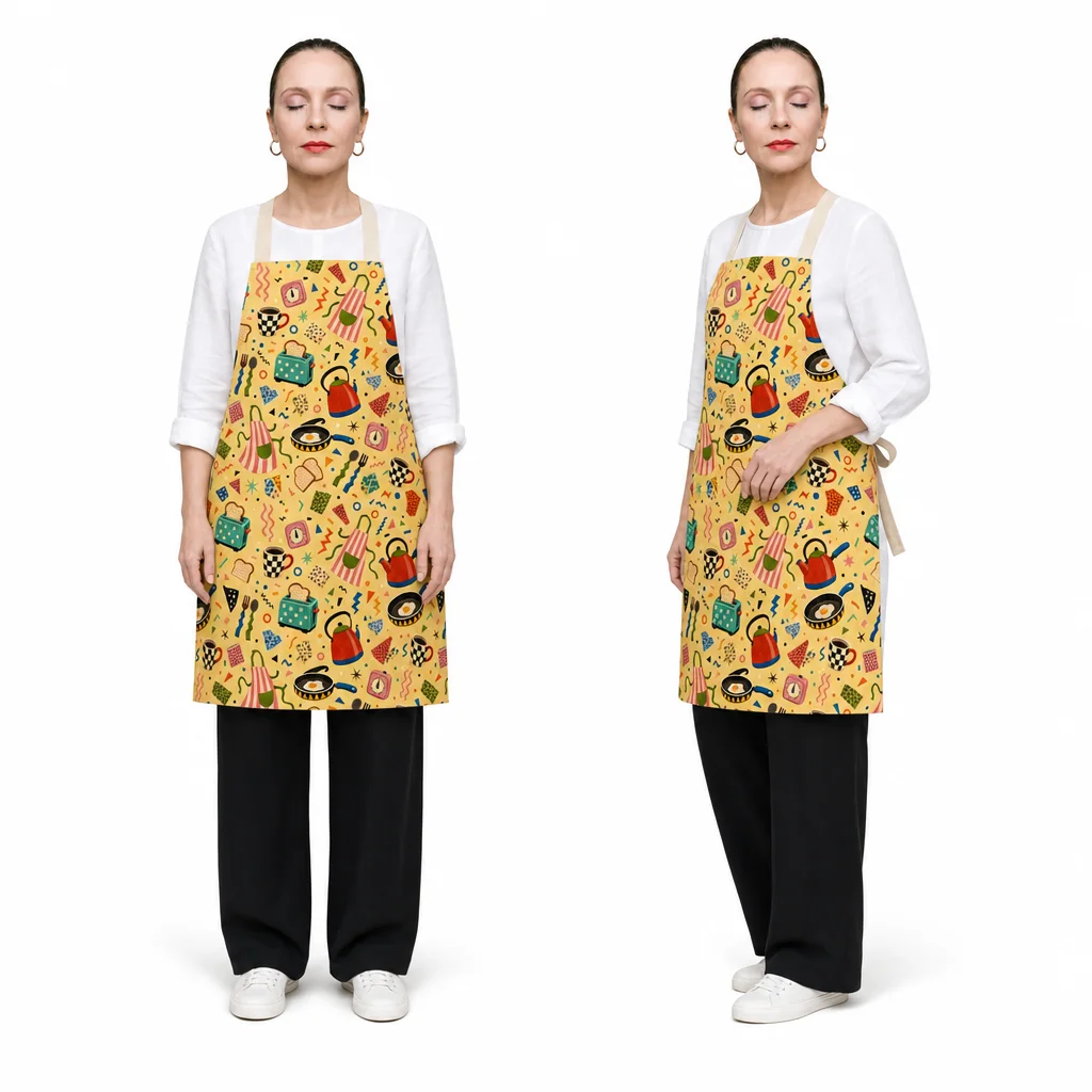 Memphis Retro Kitchen Party All-Over Print Apron - worn by model