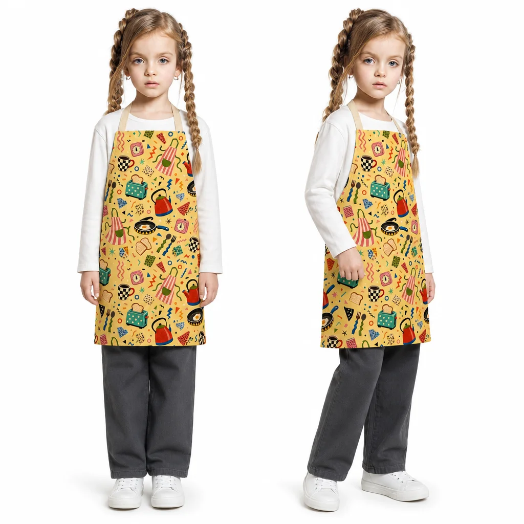 Memphis Retro Kitchen Party All-Over Print Apron - worn by model