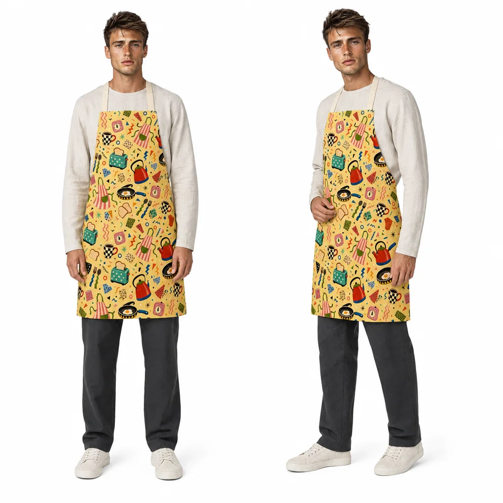 Memphis Retro Kitchen Party All-Over Print Apron - worn by model