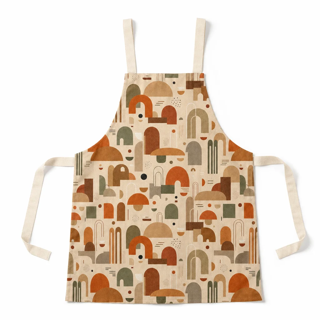 Earth Arch Geometry All-Over Print Apron - flat lay