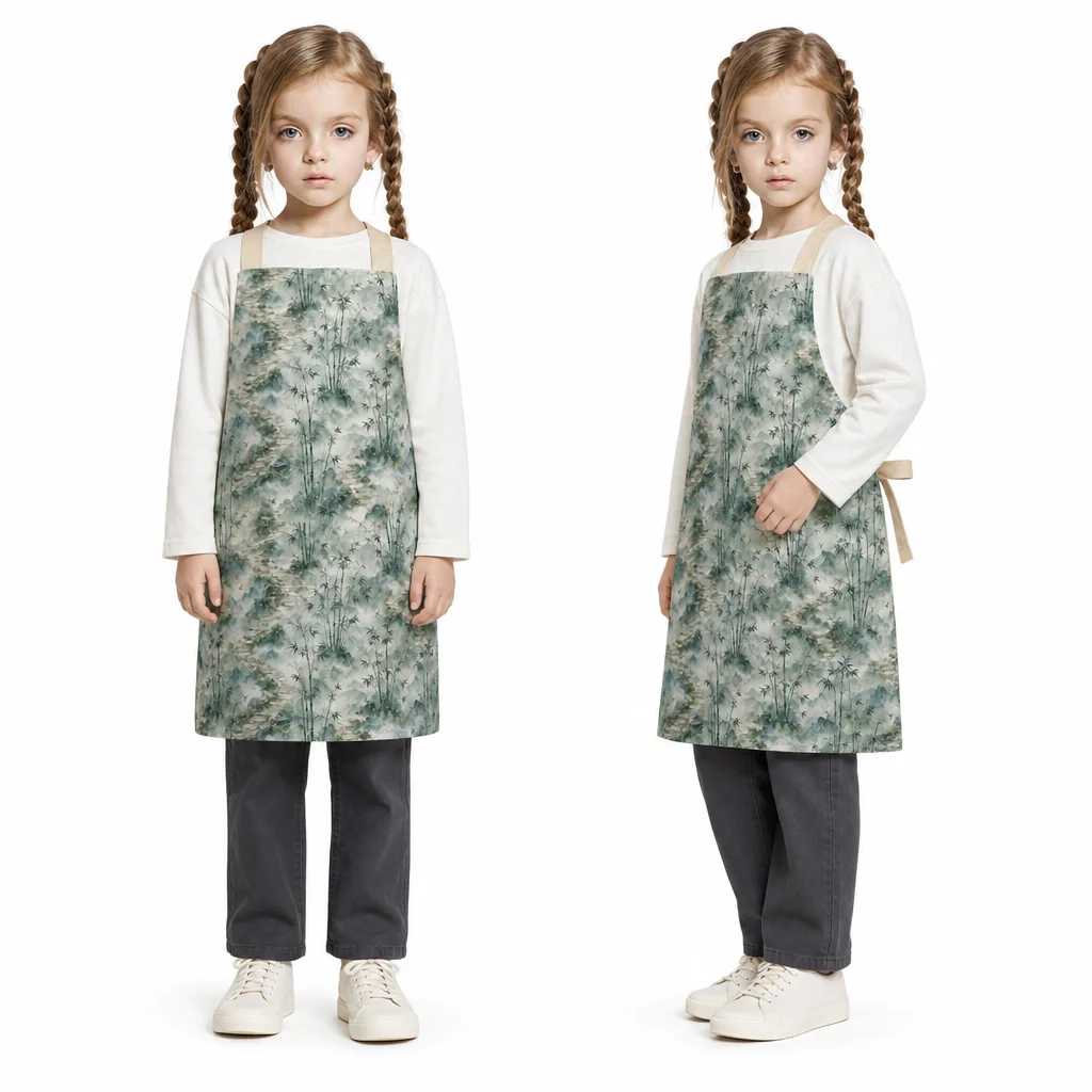 Misty Bamboo Path All-Over Print Apron - worn by model