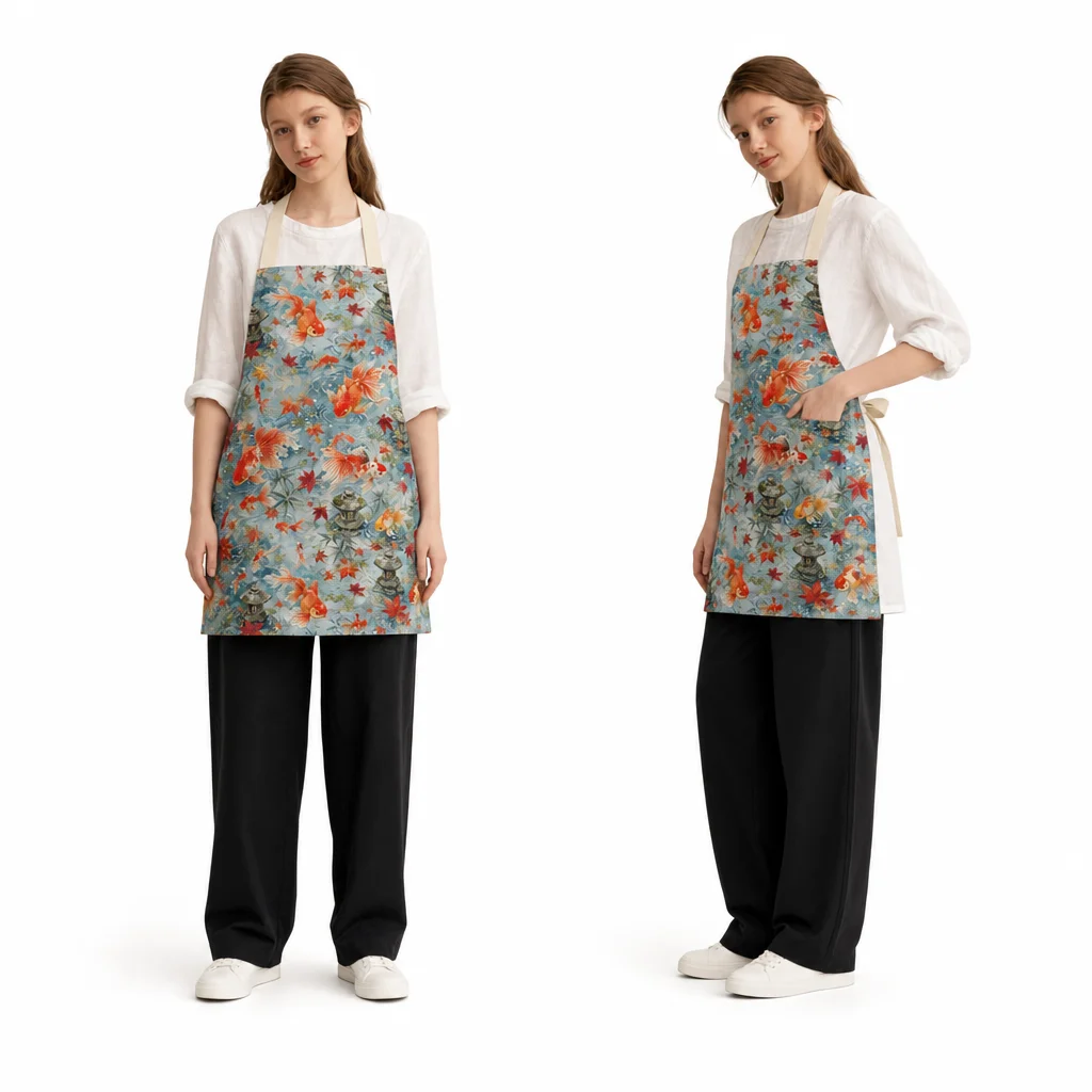 Maple Koi Pond All-Over Print Apron - worn by model