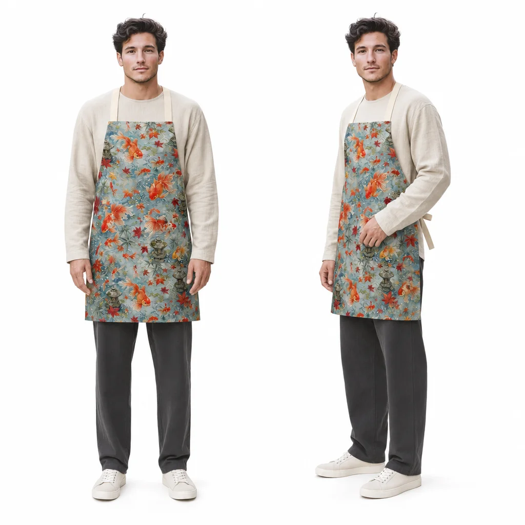 Maple Koi Pond All-Over Print Apron - worn by model