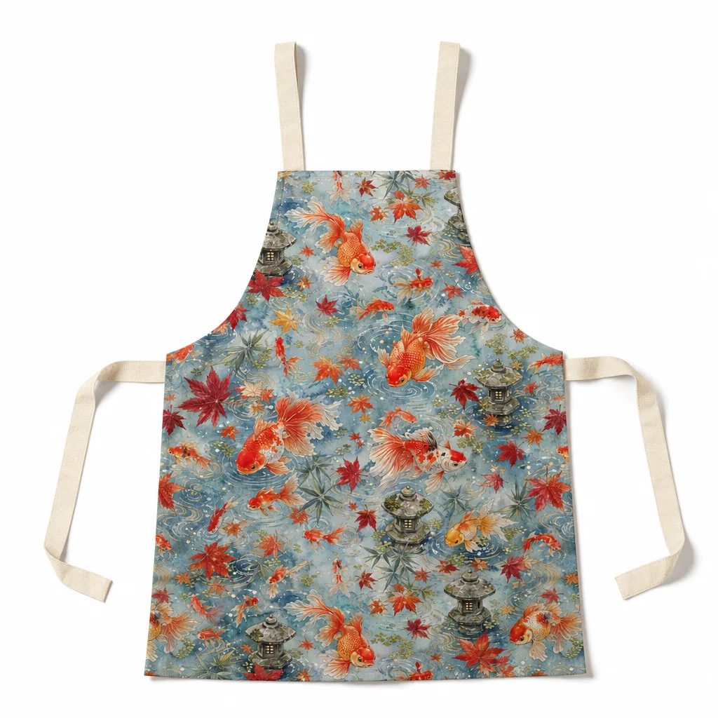 Maple Koi Pond All-Over Print Apron - flat lay