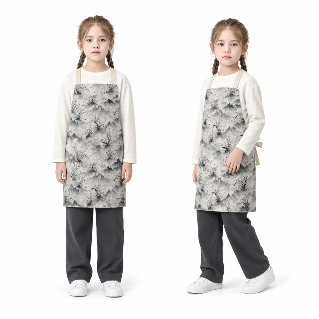 Ink Orchid Landscape All-Over Print Apron - worn by model
