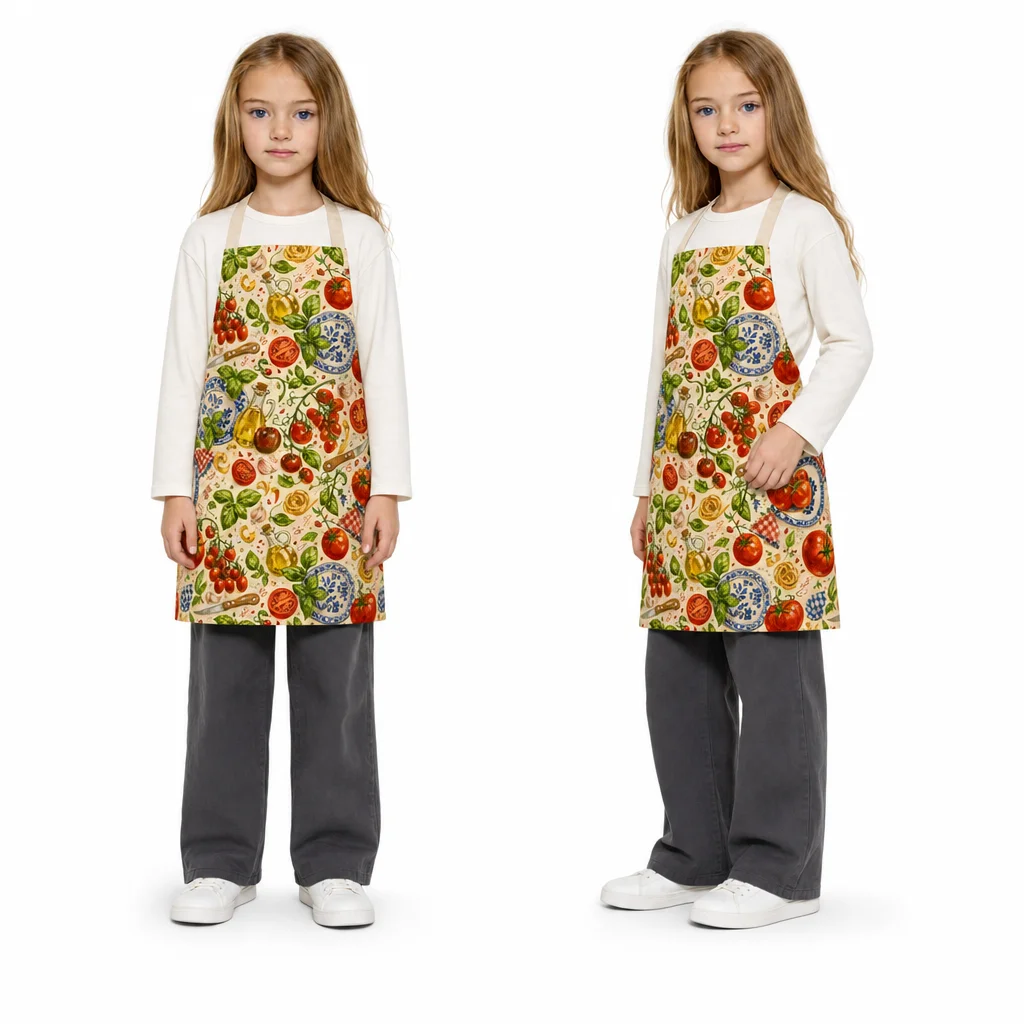 Tomato Basil Italian Kitchen Garden All-Over Print Apron - worn by model