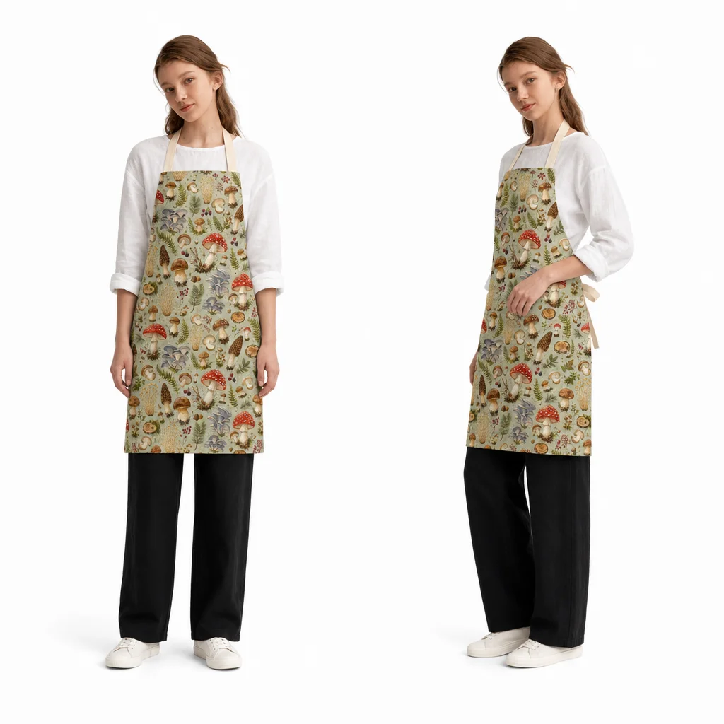 Forest Mushroom Forager All-Over Print Apron - worn by model