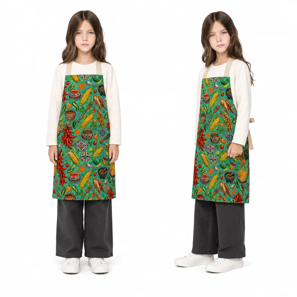 Mexican Chili Corn Fiesta All-Over Print Apron - worn by model