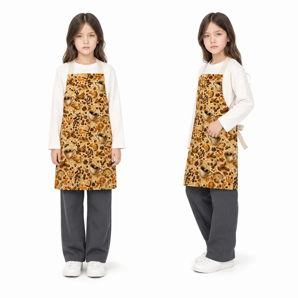 Morning Coffee Spice All-Over Print Apron - worn by model