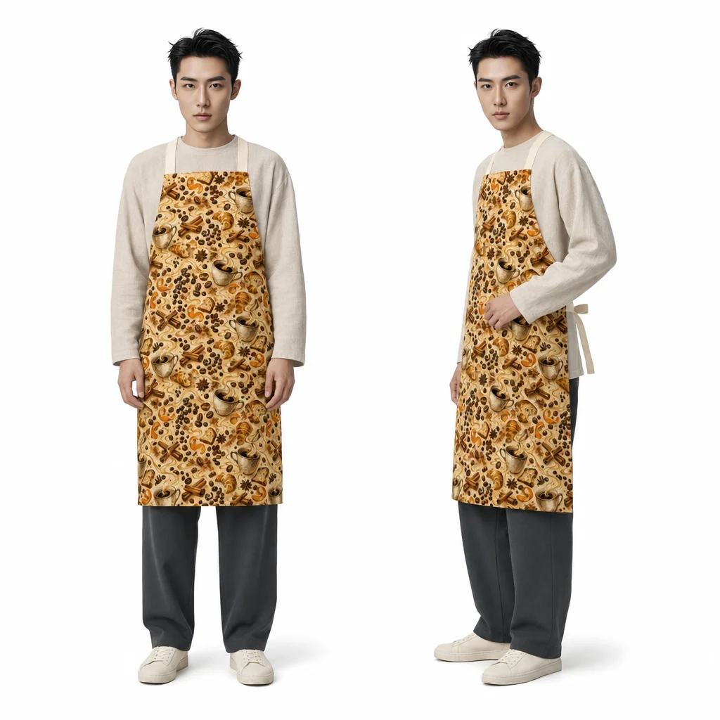 Morning Coffee Spice All-Over Print Apron - worn by model