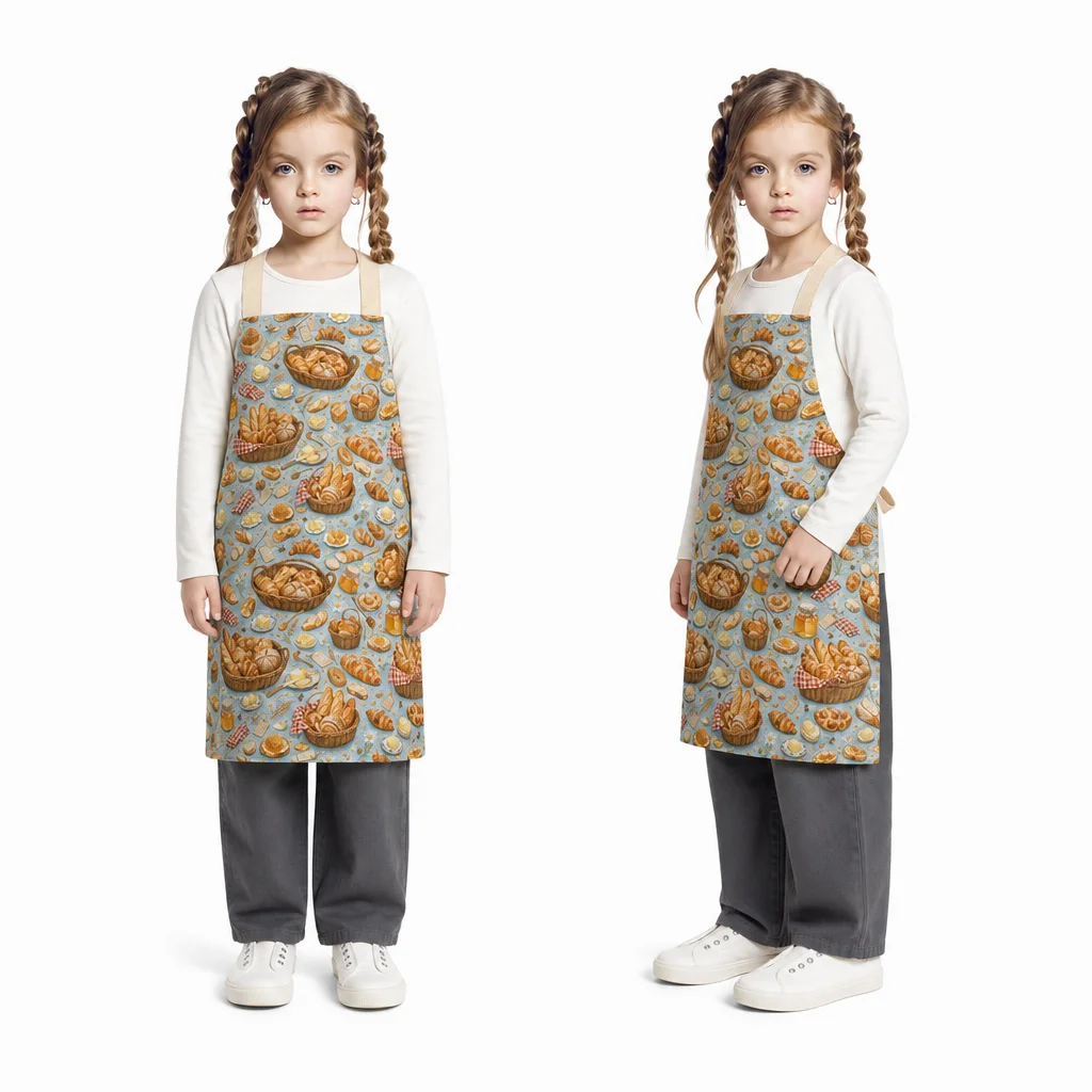 French Bread Basket All-Over Print Apron - worn by model