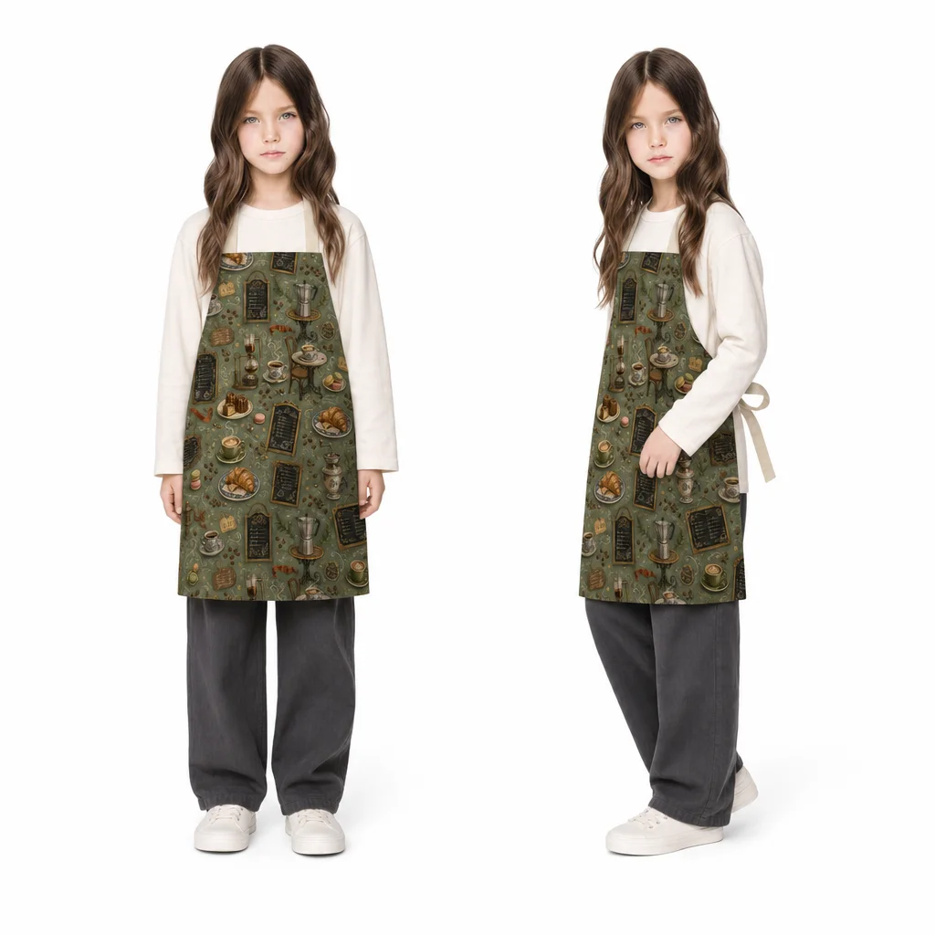 Vintage Café Menu All-Over Print Apron - worn by model