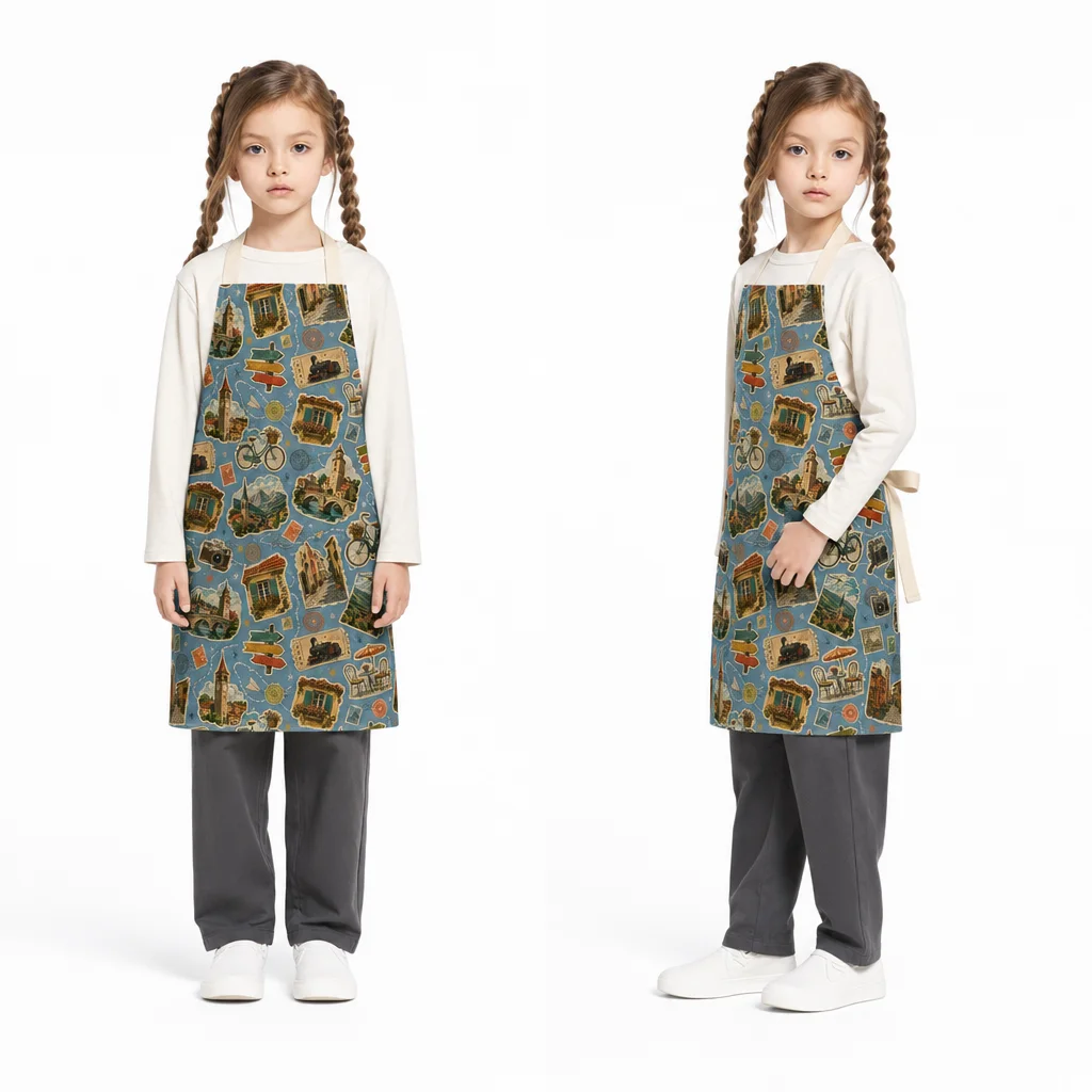 European Travel Stickers All-Over Print Apron - worn by model