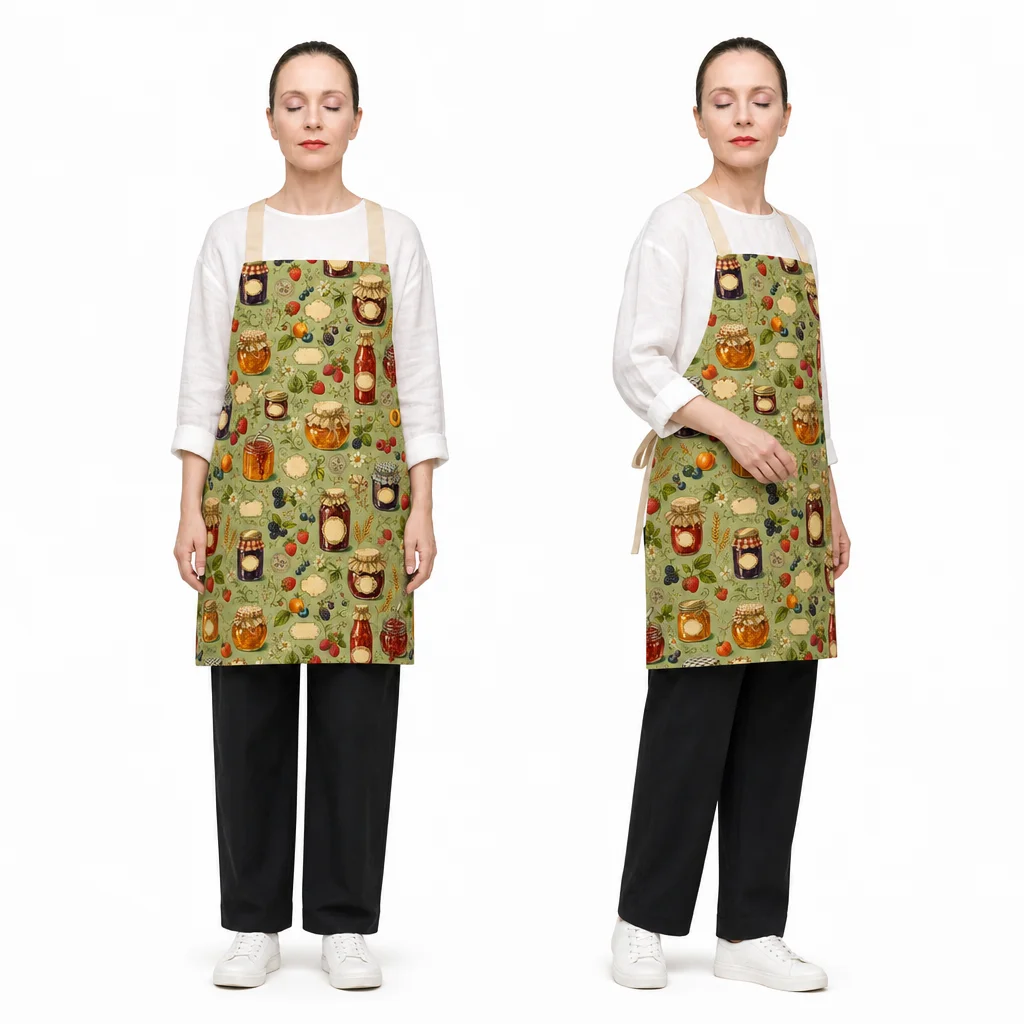 Vintage Jam Jars All-Over Print Apron - worn by model