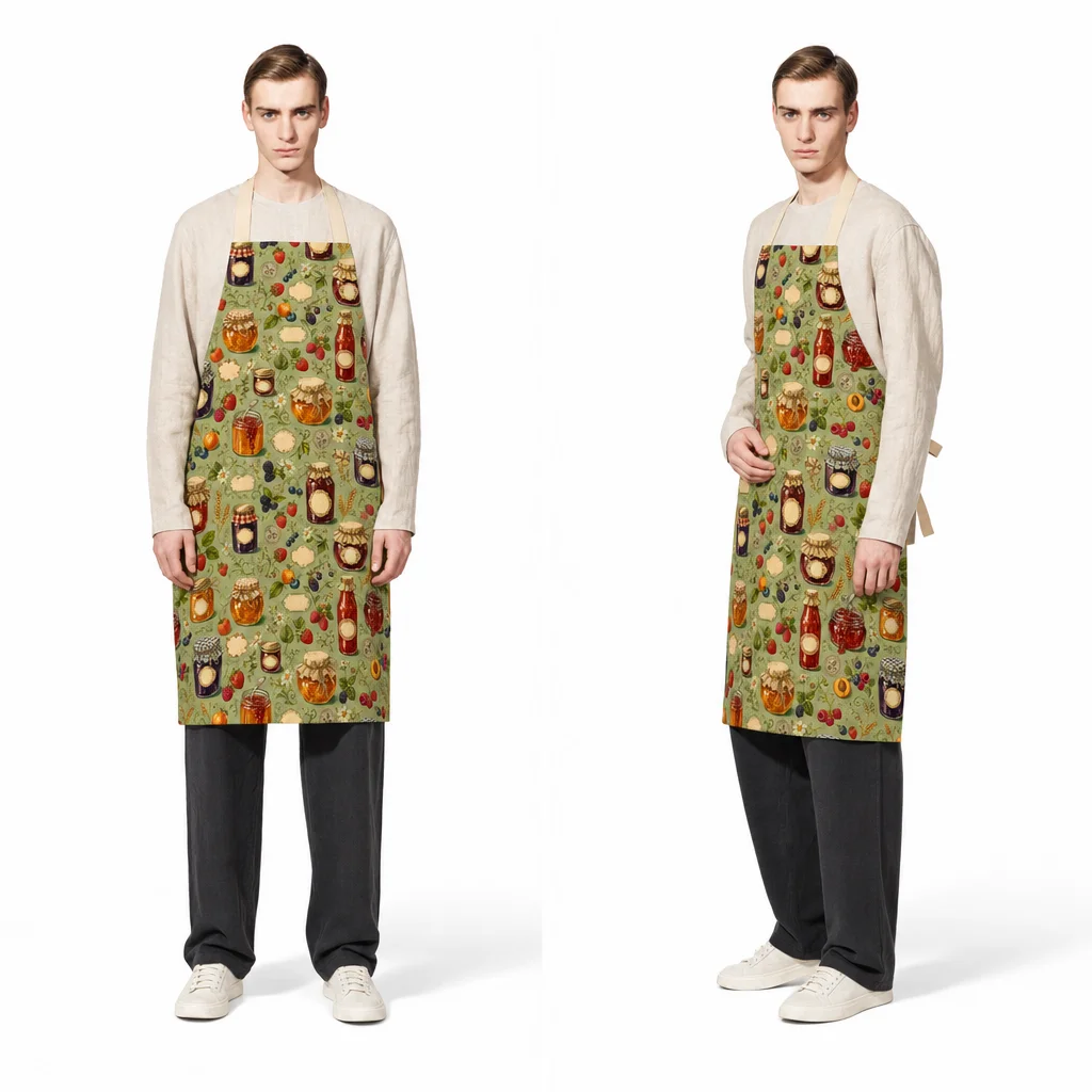 Vintage Jam Jars All-Over Print Apron - worn by model
