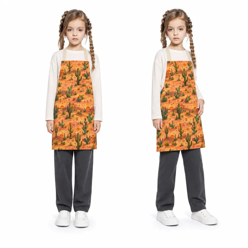 Desert Cactus Sunset All-Over Print Apron - worn by model
