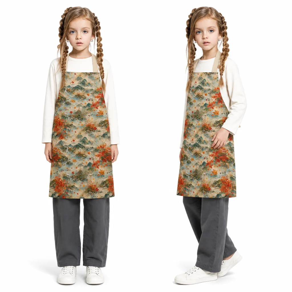 Autumn Valley Maple All-Over Print Apron - worn by model